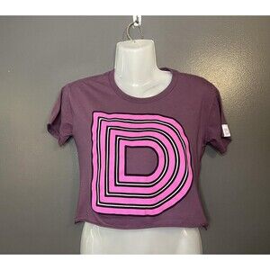 Dazed Shirt XS Purple Cropped Letter D Graphic Geometric Tee T-Shirt Top